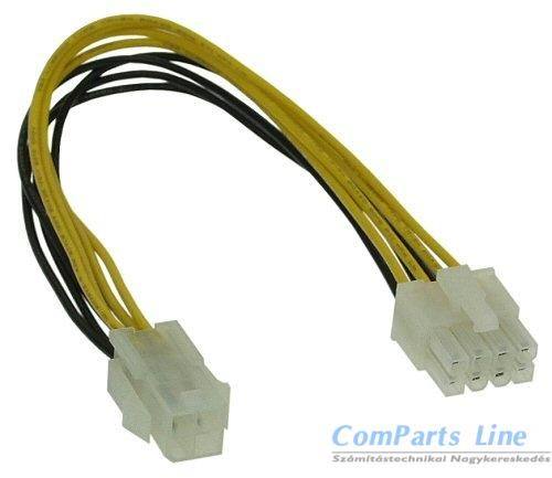 P8 4pin-->8pin alaplapi tápkábel átalakító Goobay 51358