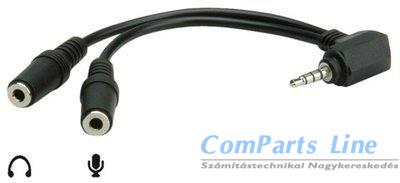 Audió adapter 3.5mm jack 4pin elosztó Roline 11.09.4441