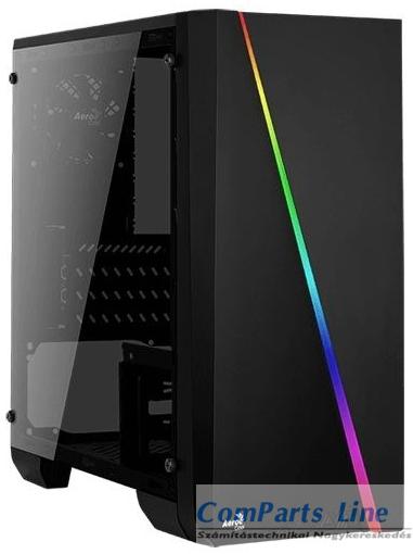 AeroCool Cylon Mini TG RGB edzett üveg ablakos fekete ház CAAC296