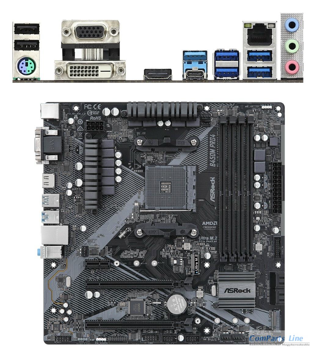 Asrock B450M Pro4 R2.0 alaplap