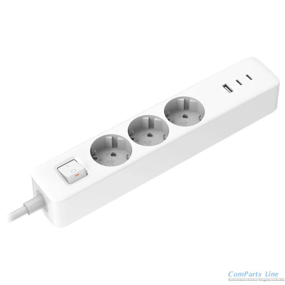 Hálózati elosztó 3-as (földelt) 1,4m +1xUSB-A+2xUSB-C aljzattal Xiaomi BHR07UKEU