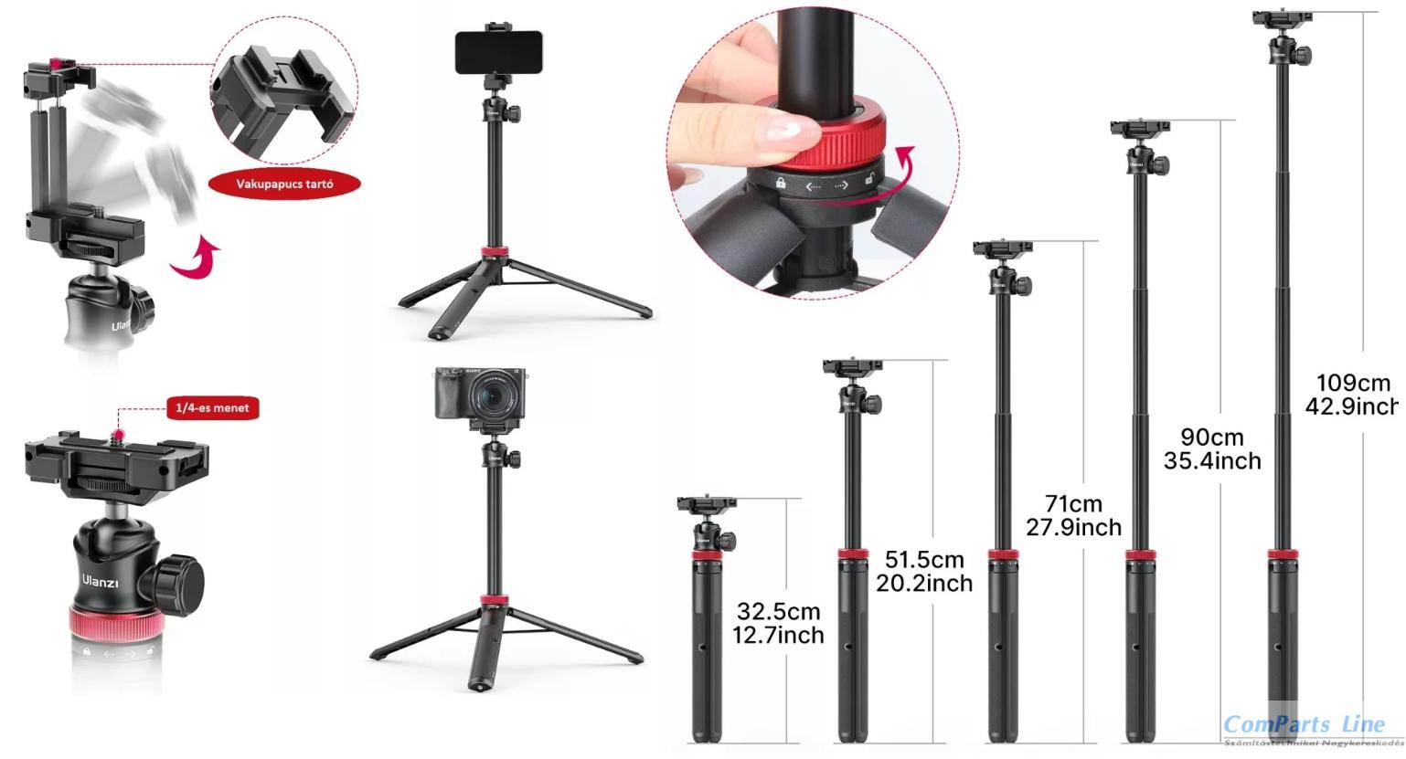 Ulanzi MT-44 selfie állvány, monopod, telefontartó adapter