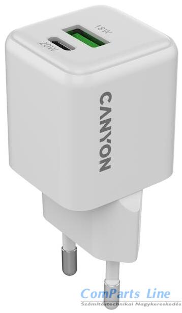 Hálózati tölt? 1xUSB + 1xUSB-C aljzattal Canyon 20W CNS-CUW20AC