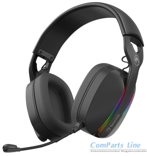 Marvo HG9086W BK Pulz 70W RGB mikrofonos fejhallgató