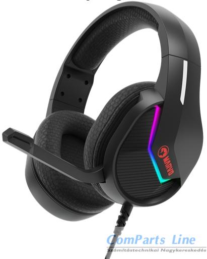 Marvo H8618 BK Tactic 40 RGB mikrofonos fejhallgató