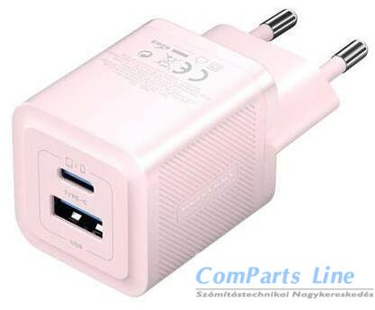 Hálózati tölt? 1xUSB + 1xUSB-C aljzattal Vention 30W GaN FEQP0-EU