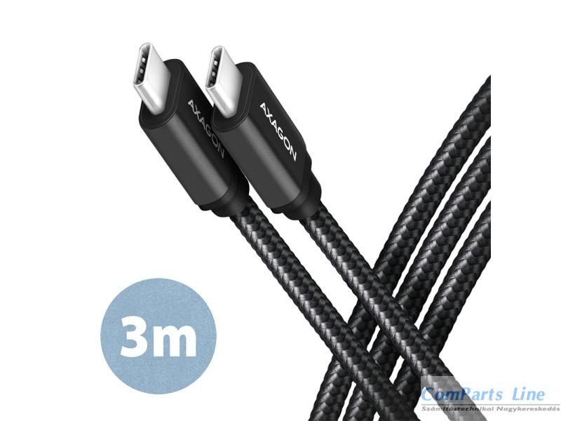 USB 3.2 C-C kábel 3m Axagon PD 60W BUCM3-CM30AB