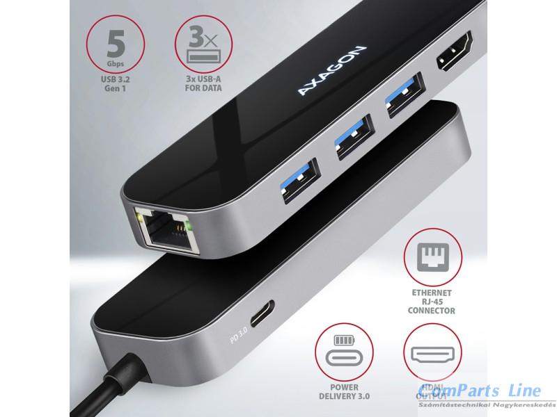 USB 3.2 C multiport Axagon HMC-6GL
