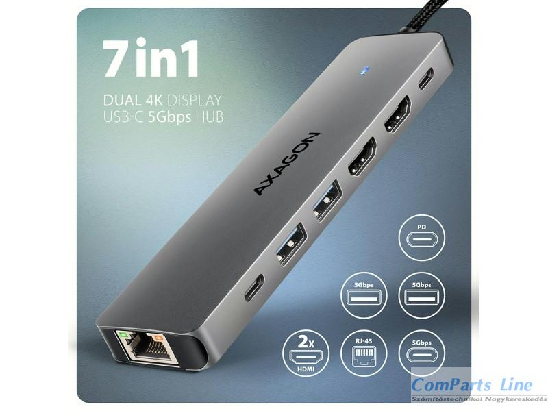 USB 3.2 C multiport Axagon HMC-7HX2
