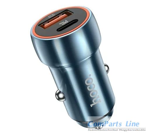 Autós tölt? 1xUSB + 1xUSB-C aljzattal Hoco 20W PD Z46A